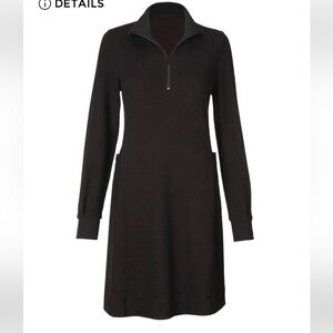 Cabi Cuddle dressElegant Black with burgundy specks Long-Sleeve Dress